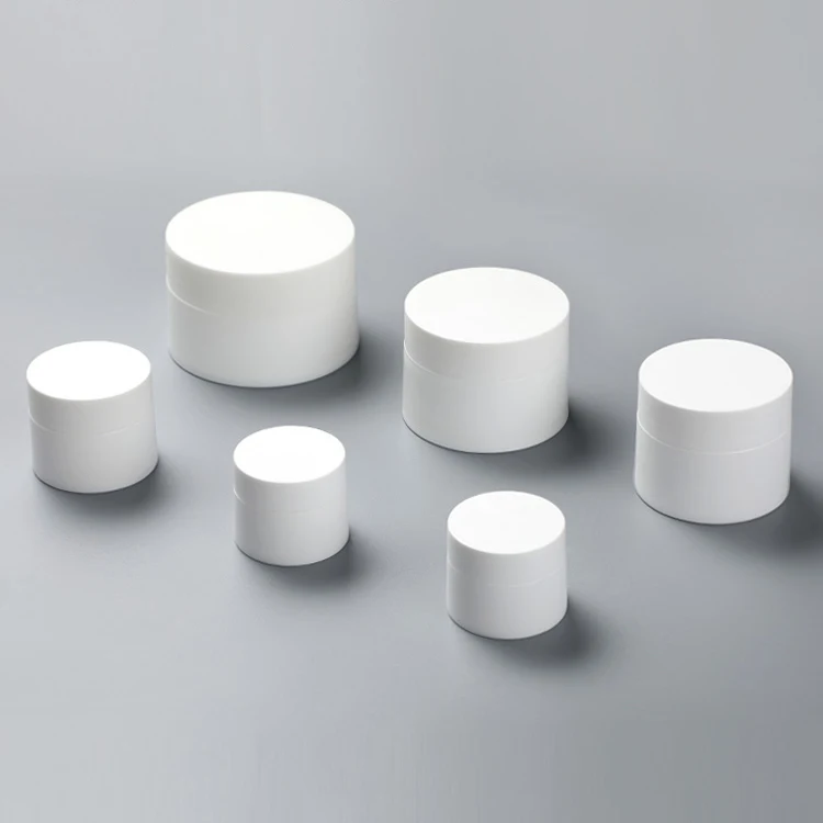 Empty plastic pp jar 50g face cream lotion matte solid white mason jar lids plastic