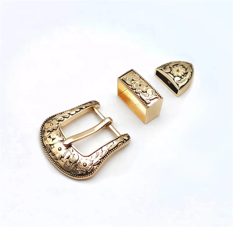 Buckles Factory Manufacturers Wholesale Gold Belt Buckle 3-Piece Metal Men Custom Luxury Logo Belt Buckles for Men