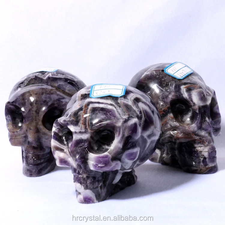 Wholesale Natural Rock Chevron Amethyst Alien Crystal Skulls for Decoration