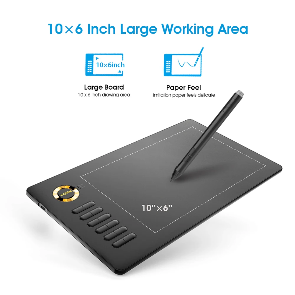 Digital Drawing Tablet VEIKK A15 Pen Tablets for Artists Designers for  Digital Drawing Illustrator