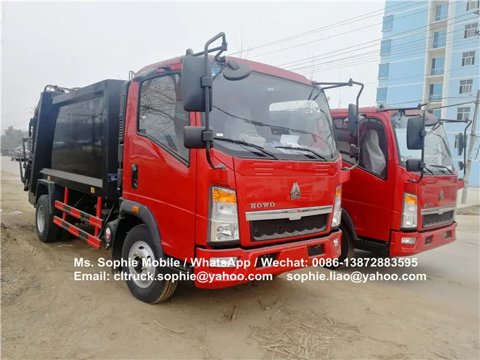
Sinotruck Howo 4x2 mini Hydraulic Garbage Compactor Truck For City Sanitation Project 