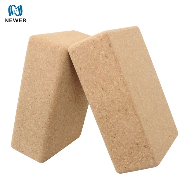 Wholesale high quality eco balance exercise adjustable private label custom natural cork wood 3*6*9inch yoga block with logo