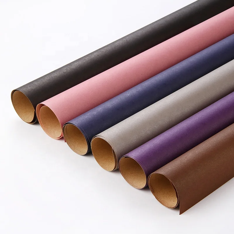 120gsm  thicker craft paper high quality luxury clothing gift packaging double side colorful  flower wrapping kraft paper