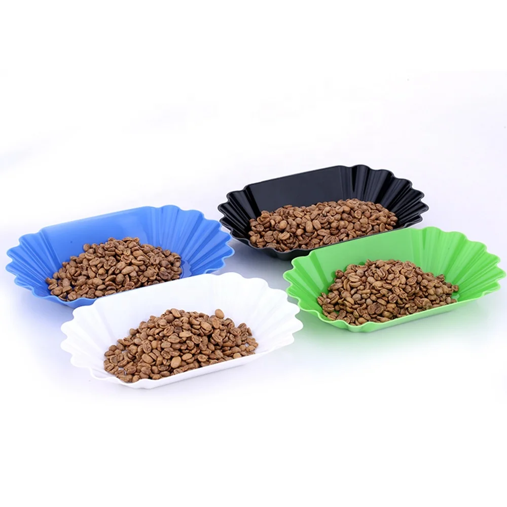 
Z Kitchen Accessories Coffee Beans Dish Plastic Snack Serving Tray Oval Plate Coffee Cupping for Green or Roasted Coffee Beans 