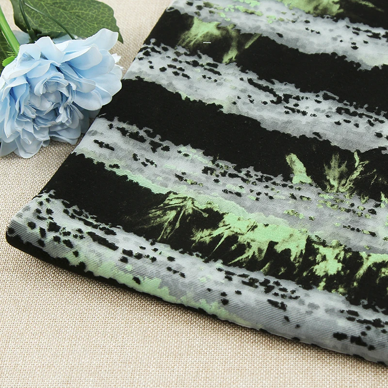 
Wholesale high quality black and white striped African clothing burnt fabric 