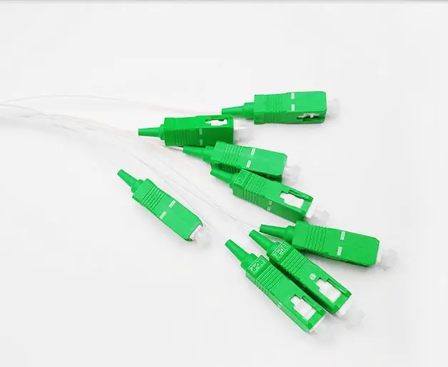 0.9mm plc splitter 1x2 1x4 1x8 1x16 SC/UPC SC/APC steel tube with connectors and without cassette type