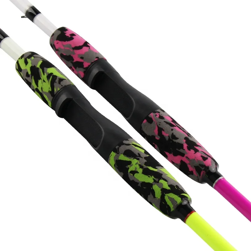 1.8m 2 section Camouflage EVA handle fiberglass lure fishing rod spinning