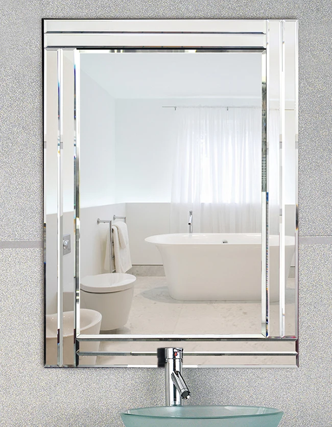 
Customized smart decorative beveled polish edge bathroom mirror 
