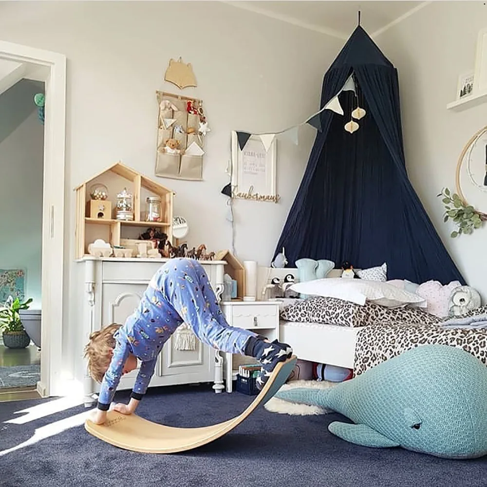 Скандинавская детская деревянная балансировочная доска Ins для йоги, фитнеса и развлечений в помещении, детские игрушки, украшение детской комнаты