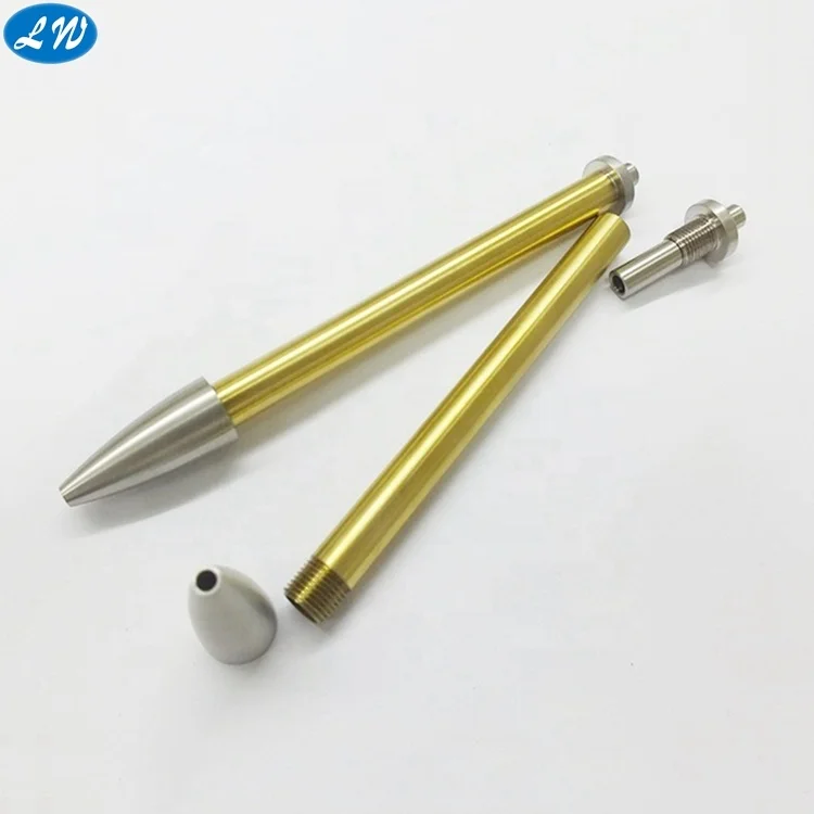 Ballpaint Pen Assembly Components Parts CNC Turned Machining Nickel Plating Brass Micro Machining Milling Aluminum Steel Alloys