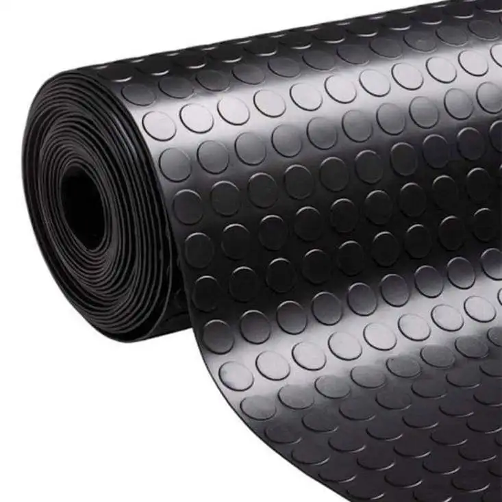 SD Surface Round Button Anti Slip Rubber Sheet Flooring Mat