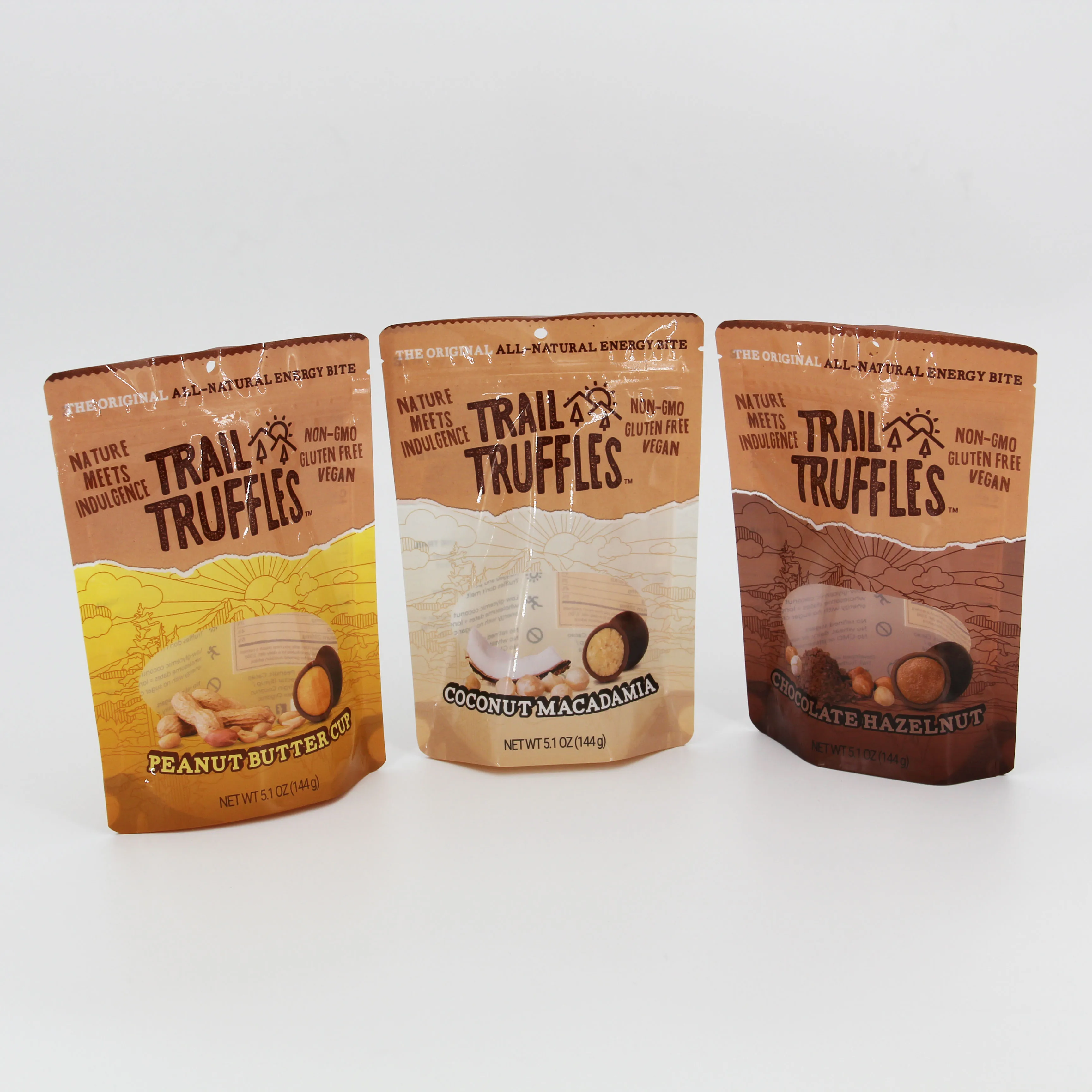 custom printed Premium food grade clear zipper dried nuts chocolate pouch bag