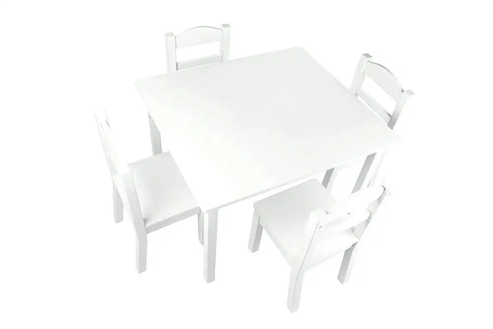 wooden kids table and Chairs Set - 4 Chairs and 1 Activity Table for Children