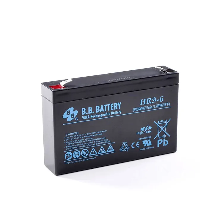 Deep Cycle BB Solar Battery 6V 8Ah HR9-6 High Rate Discharge Lead-Acid Battery Replacement Ups Battery