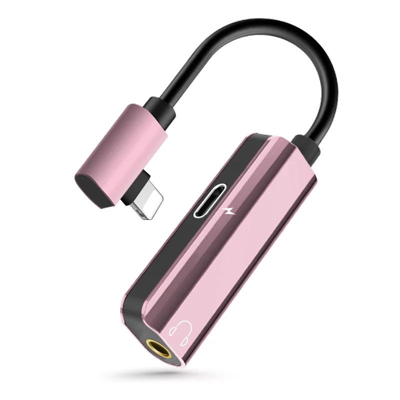 
High quality aluminum alloy phone aux cable 12cm double jack audio cable adapter for iphone adapter cable 