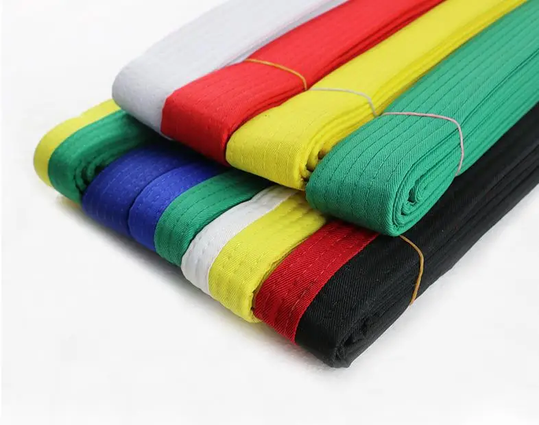 Cheap Custom Taekwondo black Belt Martial Arts Color Stripe Tip Karate Belt