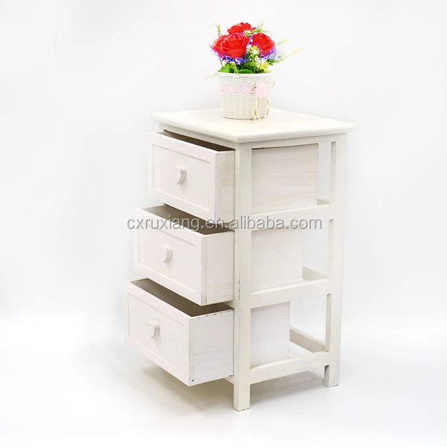 3 drawers White kids wooden storage cabinet bedroom furniture