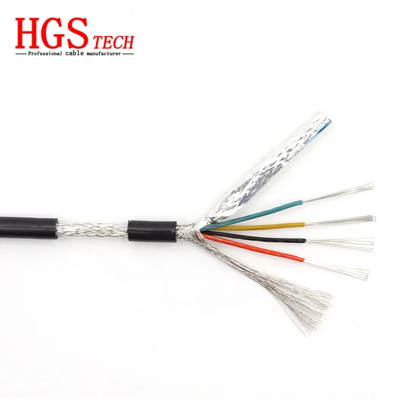 UL2464 Cable 24 AWG 4 Core Insulated Braided Copper Shielded Wire