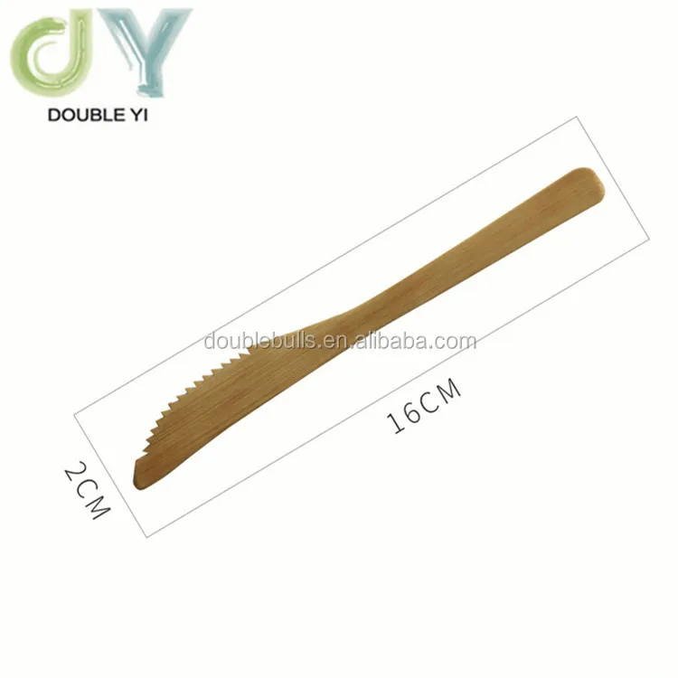 
Factory wholesale Western bamboo cake knife, solid bamboo dinner knife for children 