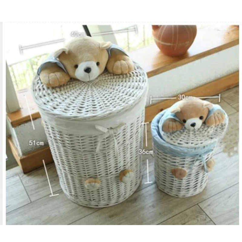 400148 China factory  Round rattan Collapsible Laundry hamper foldable  wicker laundry basket for dirty clothes washing cloth