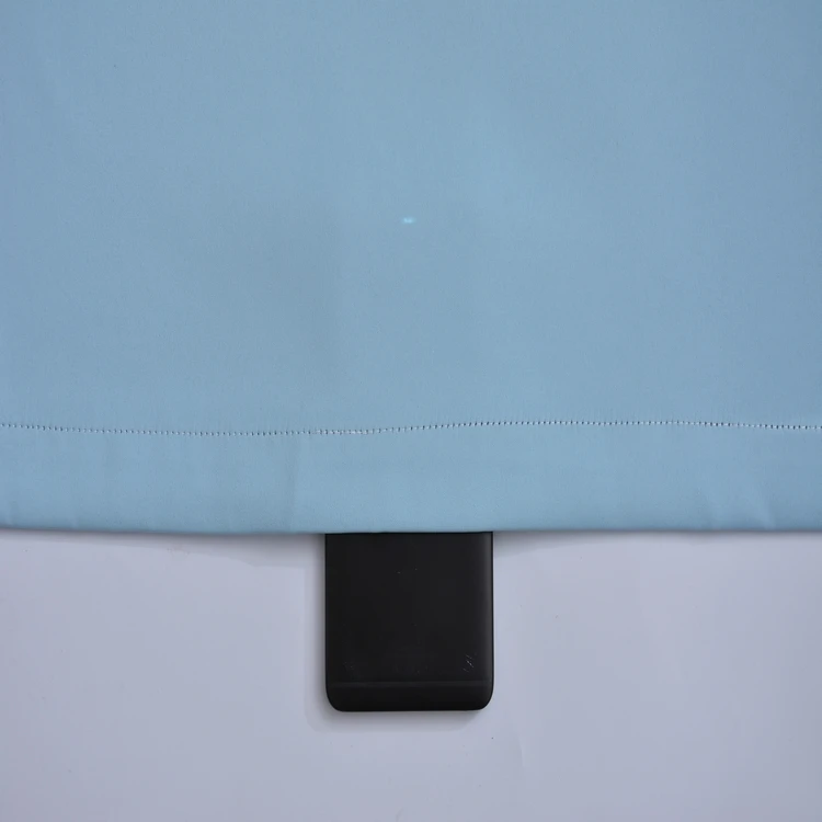 Light blue 100% polyester window curtain design curtains living room made in china