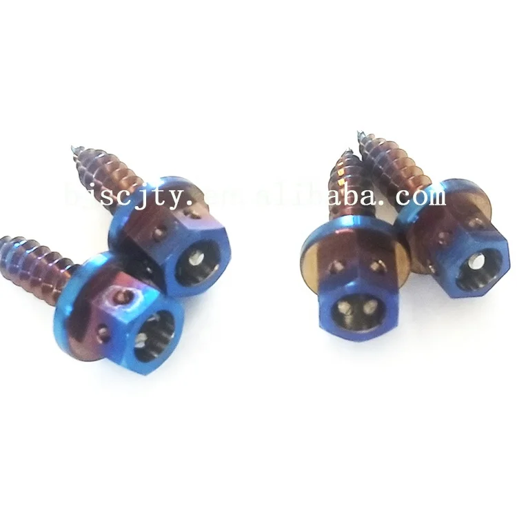 Hex flange head Gr5 titanium self-tapping screw