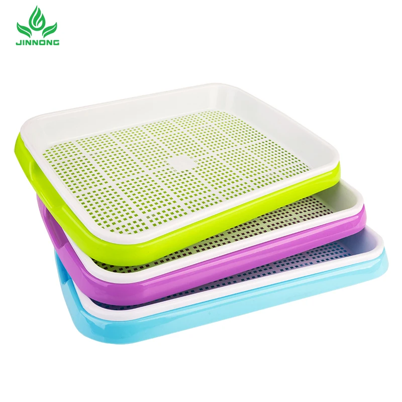 Green double layer sprouts plastic seed tray PP seedling growth tray