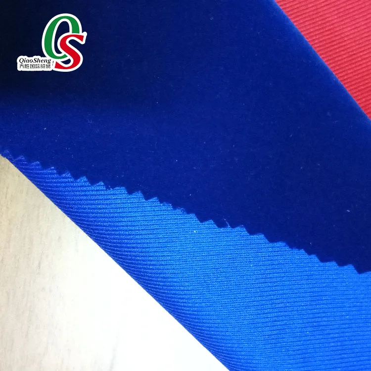 Manufacturer  nylon velvet/polyester tricot flock fabric for bags shoes jewellerypouch