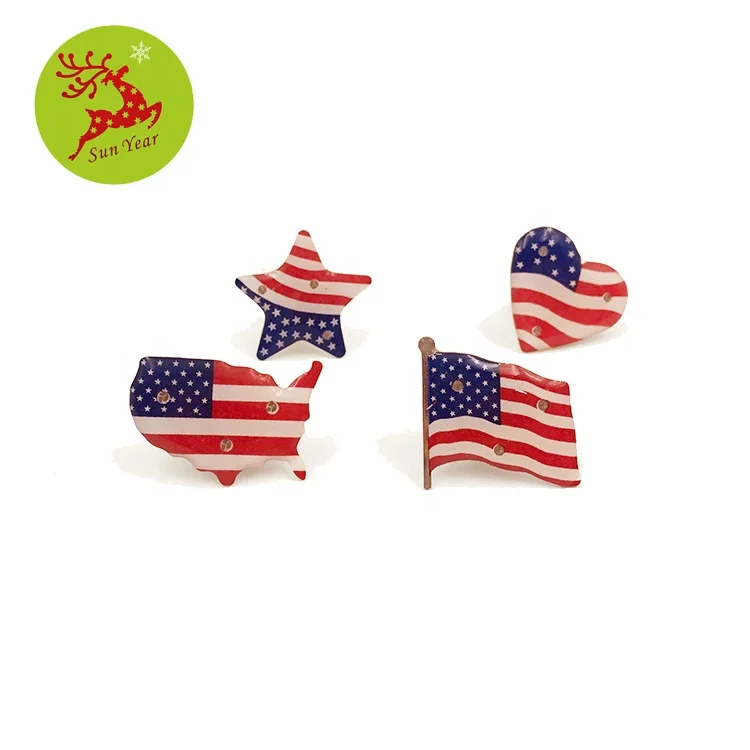 Значок со светодиодной подсветкой в виде флага США на День Независимости