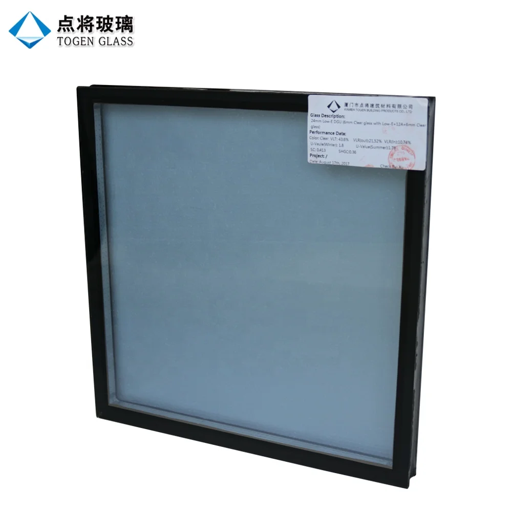 Tempered low e double glazing igu glass curtain wall