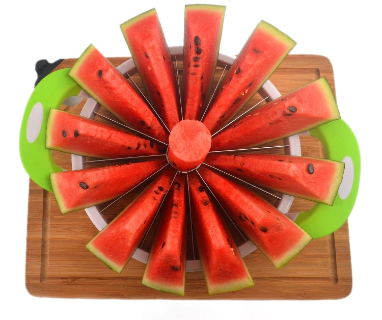 Extra Large Watermelon Slicer Home Stainless Steel Fruit Cutter Peeler Corer Server for Cantaloup