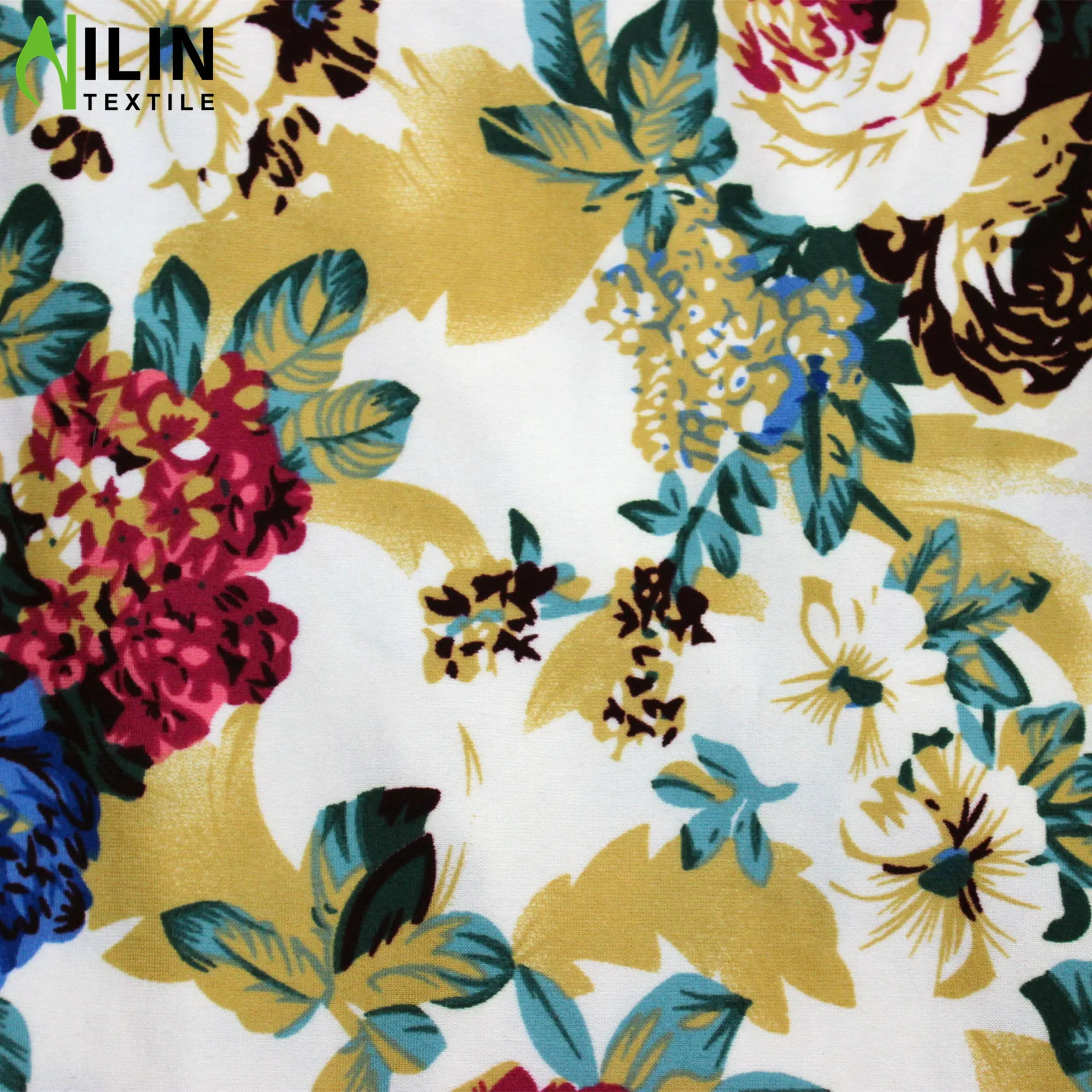 Light and breathable 150gsm Colorful peach legging fabric Brush DTY floral printed fabric for women dress