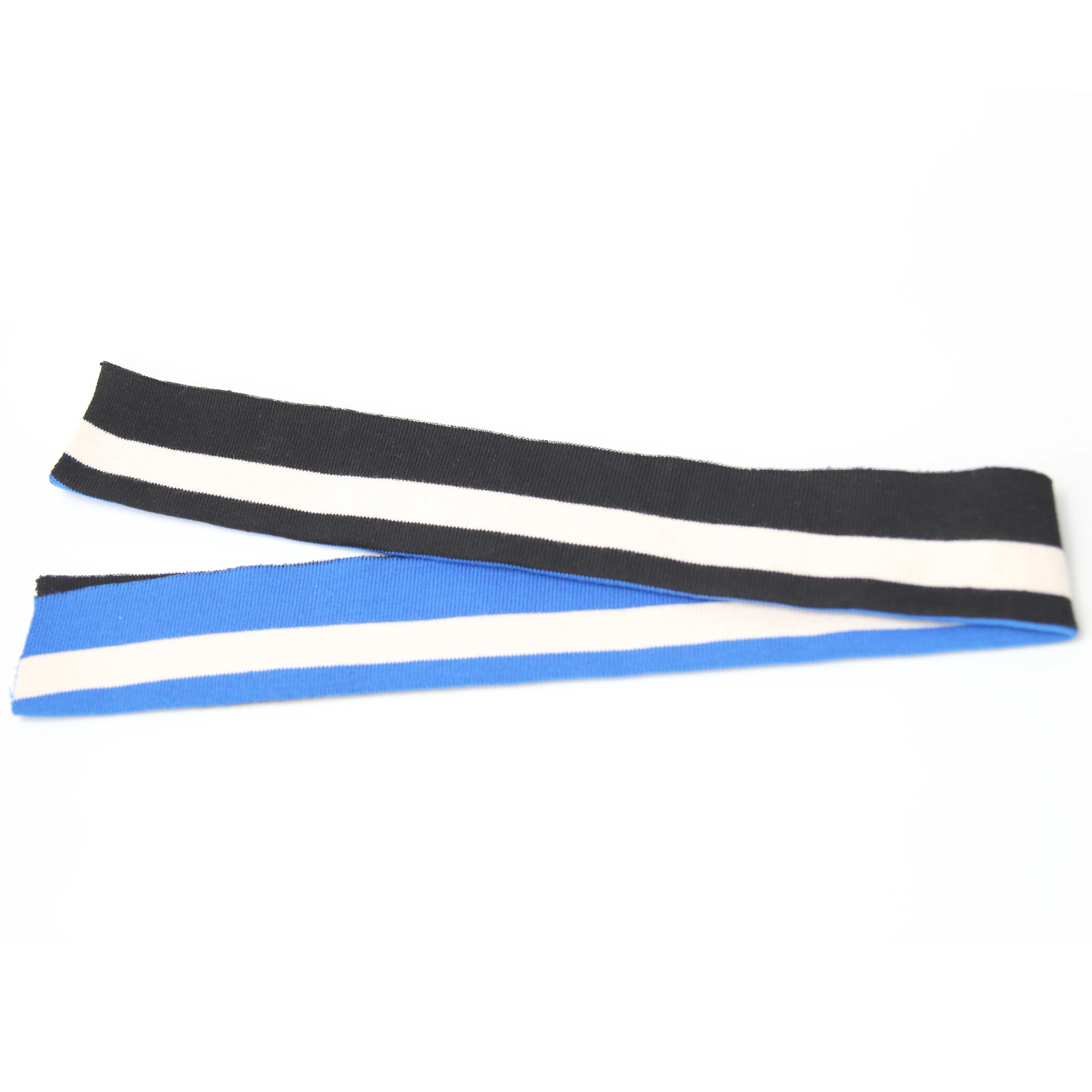 
2x1 stripe rib knit cotton trim cuff 