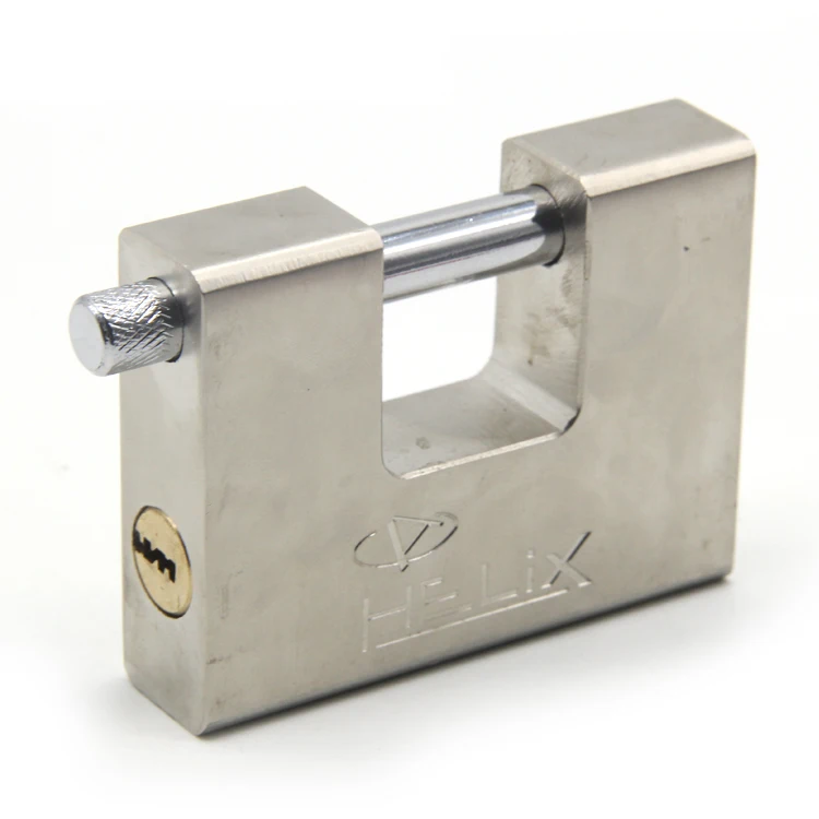 Steel shackle anti-rust customized logo safe hardened rectangular padlock with master key