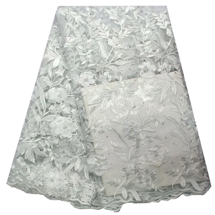 Latest style white french lace fabric nigeria lace