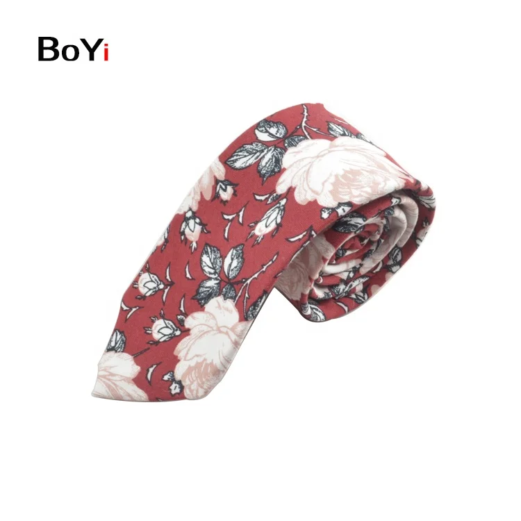 Latest Popular Printed Flower Cotton Tie For Men