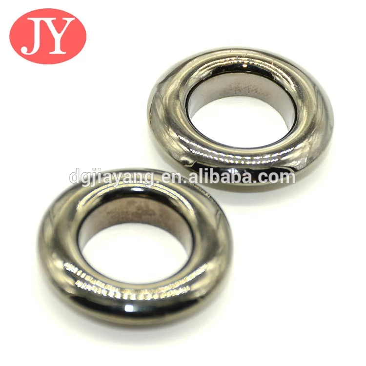 26# matte black color laser custom logo eyelet fastener shiny silver metal eyelet for high end handbags