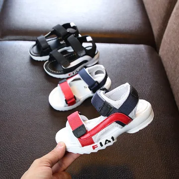 
Beach children kids boys baby shoes and girls summer rubber soft sole sandals leather kids sandals 