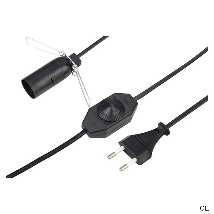 VDE утверждение соляная лампа ЕС шнур Евро Европейский удлинитель диммер Plu с на выключатель и E14 E27 держатель лампы