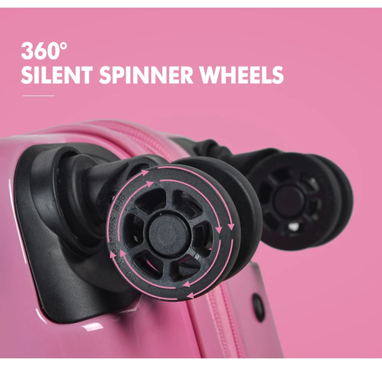 RESENA Wholesale 3PCS Wheels Rolling Cabin Aluminous Trolley Suitcase Travel ABS PC Luggage Set