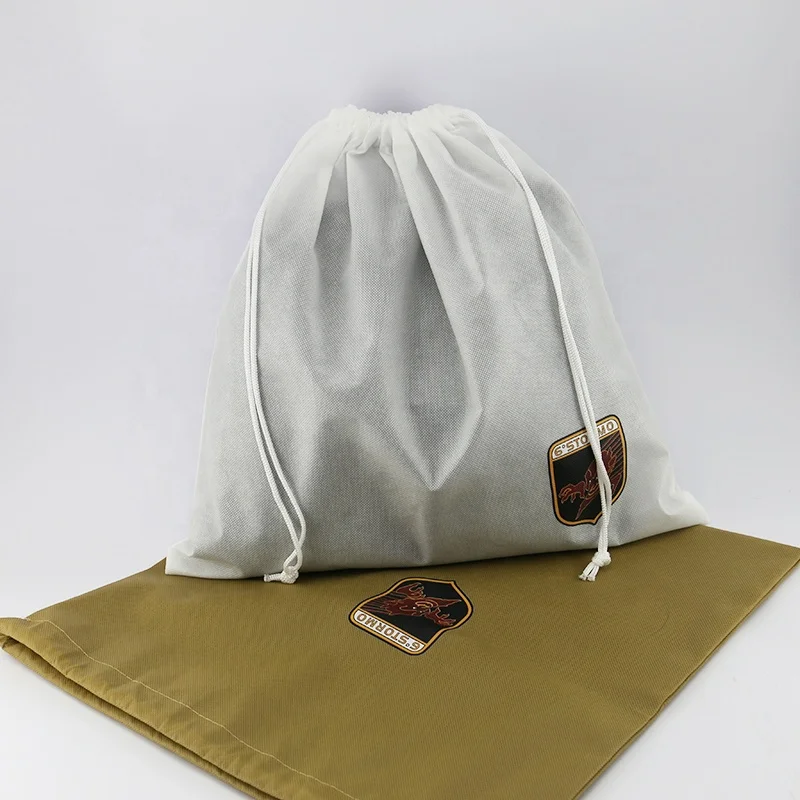 Eco-friendly Clothing Packaging Custom Non-woven Pouch, Drawstring Gift Bag