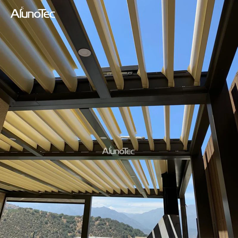  Заказной переключатель дистанционного управления Водонепроницаемый вращающийся жалюзи Bioclimatic Pergola тент