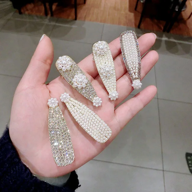 mix 2019 fashion pearl rhinestone bobby pin women japanese hairpins crystal hair clips and pins barrette bridal jewelry gift