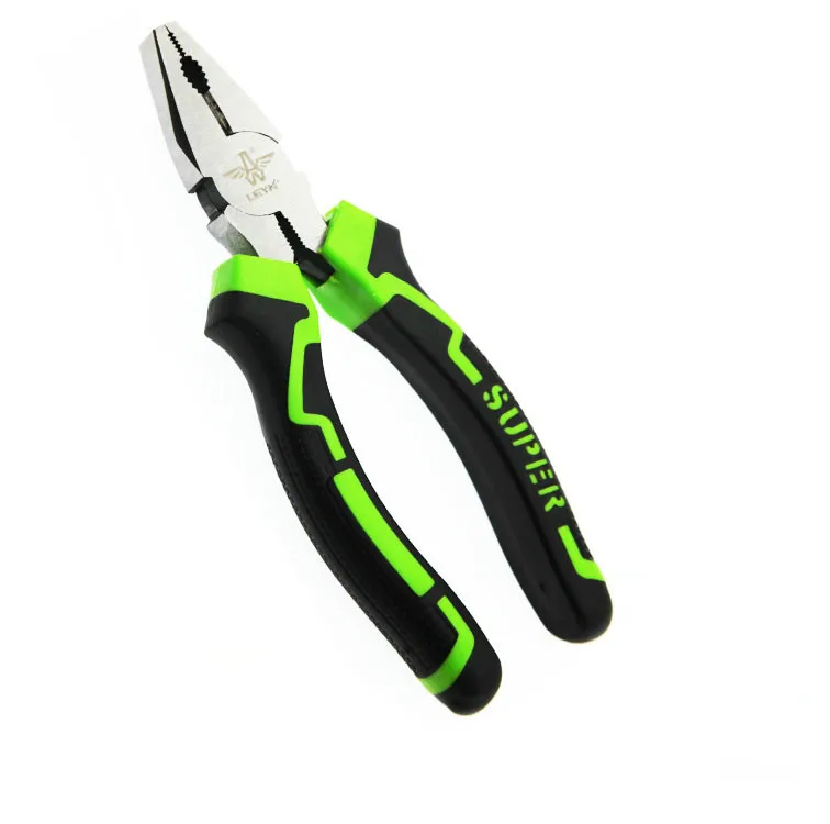 8 inch universal nickel plated alicate combination pliers  with plastic handle (62073394209)