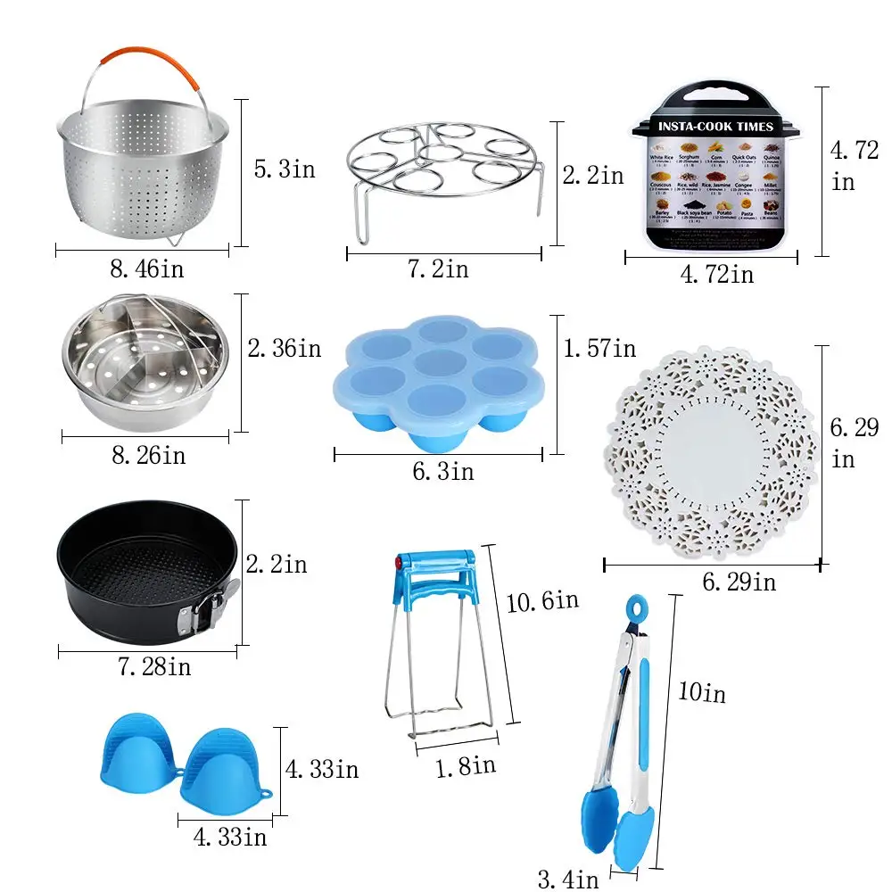 Instant Pot Accessories Set, 73 PCS Instant Pot Accessories Compatible with 5,6,8Qt - 60 Pcs Parchment Papers, 2 Steamer Baskets