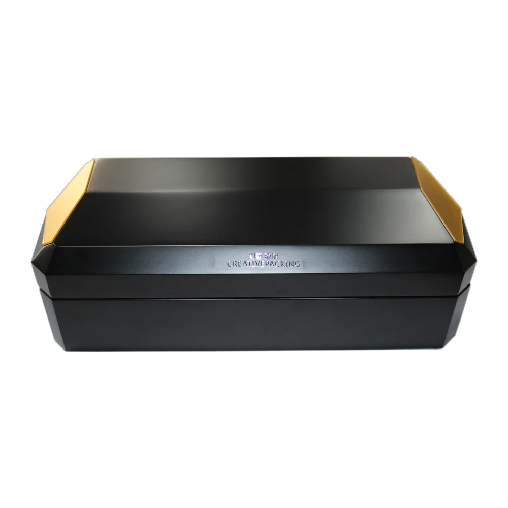 
New Design Special Custom Luxury 3 Slots Storage Black Wooden Perfume Box 