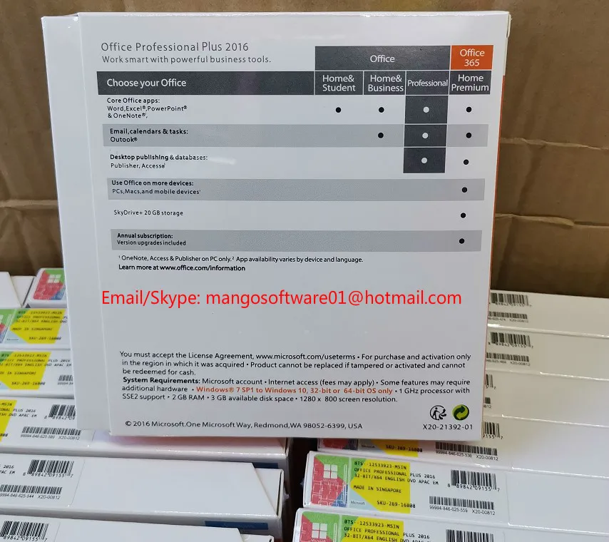 Microsoft Office 2016 Pro Plus key/ License/ Product key Code activated online download office 2016 pro plus software