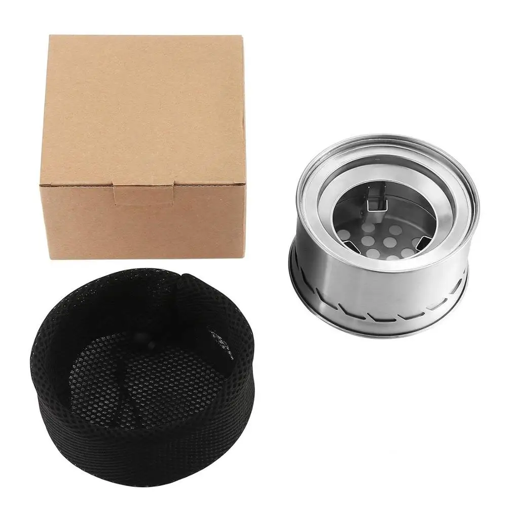 Amazon hot sell  portable stainless steel folding wood stove wild picnic camping firewood stove