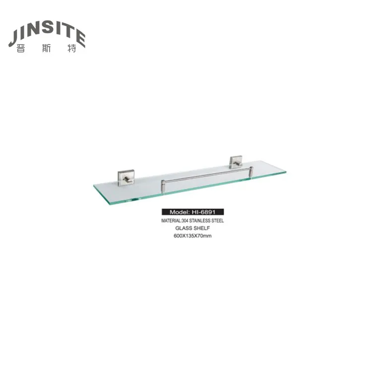 Modern style corner glass shelf for bathroom