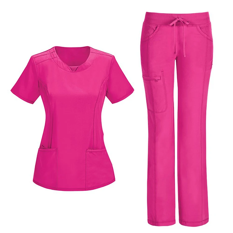 
fashionable stretch spandex medical scrubs nursing dental uniform 